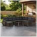 Set Divano da Giardino 11 pz Grigio e Grigio Scuro polyrattan - Foto miniatura 6