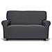 Copridivano Copripoltrona Elasticizzato In Tinta Unita Modello New York L.T 2 Posti Grafite - Foto miniatura 2