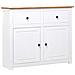Credenza Bianca 93x40x80 cm in Legno Massello di Pino Panama - Foto miniatura 1