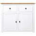 Credenza Bianca 93x40x80 cm in Legno Massello di Pino Panama - Foto miniatura 4