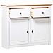 Credenza Bianca 93x40x80 cm in Legno Massello di Pino Panama - Foto miniatura 5