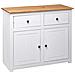 Credenza Bianca 93x40x80 cm in Legno Massello di Pino Panama - Foto miniatura 6