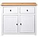Credenza Bianca 93x40x80 cm in Legno Massello di Pino Panama - Foto miniatura 7