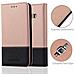 Custodia Compatibile Con Samsung Galaxy J1 2015 In Oro Rosato Nero - Coperchio Protettiva Con Chiusura Magnetica, Funzione Stand E Tasca Per Le Carte - Foto miniatura 5