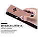 Custodia Compatibile Con Samsung Galaxy J1 2015 In Oro Rosato Nero - Coperchio Protettiva Con Chiusura Magnetica, Funzione Stand E Tasca Per Le Carte - Foto miniatura 9