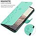 Custodia Compatibile Con Google Pixel 6 In Turchese Fiore - Coperchio Protettivo In Design Floreale Con Chiusura Magnetica, Funzione Stand E Slot Per Carte - Foto miniatura 5