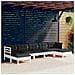Set Divani Da Giardino 7 Pz Con Cuscini Bianchi Legno Di Pino - Foto miniatura 1