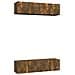 Mobili Tv Parete 4 Pz Rovere Fumo 60x30x30 Cm Legno Multistrato - Foto miniatura 2