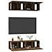 Mobili Tv Parete 4 Pz Rovere Fumo 60x30x30 Cm Legno Multistrato - Foto miniatura 3