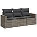 Set Divani Da Giardino 3 Pz Con Cuscini Grigio In Polyrattan - Foto miniatura 2