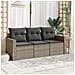 Set Divani Da Giardino 3 Pz Con Cuscini Grigio In Polyrattan - Foto miniatura 1