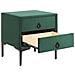 Comodino 2 Cassetti Sezanne Velluto Verde Scuro - Foto miniatura 2