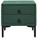 Comodino 2 Cassetti Sezanne Velluto Verde Scuro - Foto miniatura 3