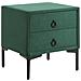 Comodino 2 Cassetti Sezanne Velluto Verde Scuro - Foto miniatura 5