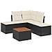 Set Divano da Giardino 6 pz con Cuscini Nero in Polyrattan - Foto miniatura 1
