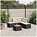 Set Divano da Giardino 6 pz con Cuscini Nero in Polyrattan - Foto miniatura 6