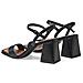 Black Elegant Open Sandals Sandali Pelle Scarpe Donna Nero Eu 37, 1-28385-42 001 - Foto miniatura 3