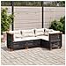 Set Divani da Giardino 4 pz con Cuscini Nero in Polyrattan - Foto miniatura 5