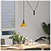 Lampada Sospensione Regolabile E27 Giallo Lucido Ø22 cm Metallo - Foto miniatura 4