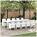 Set Pranzo Giardino  di 11 pezzi con Cuscini Bianchi in Polyrattan, Tavolo Giardino  Bianco 150x100x73 cm in Polyrattan, Sedie Giardino  con Cuscini 2 pz Bianchi in Polyrattan, Sedie Giardino  con Cuscini 4 pz Bianchi in Polyrattan - Foto miniatura 2