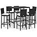 Set Bar da Giardino 7 pz con Cuscini in Polyrattan Nero - Foto miniatura 1