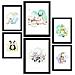 Set Di 6 Stampe Stampa Su Sfondo Bianco Con Temi Di Famiglie Di Animali In Stile Acquerello Pastello Per Design D'interni A3 & A4 Senza Cornice - Foto miniatura 1