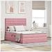 Letto con contenitore e LED Rosa 140 x 190 cm Velluto - Foto miniatura 2