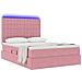 Letto con contenitore e LED Rosa 140 x 190 cm Velluto - Foto miniatura 3