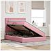 Letto con contenitore e LED Rosa 140 x 190 cm Velluto - Foto miniatura 4