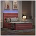 Letto con contenitore e LED Rosa 140 x 190 cm Velluto - Foto miniatura 5