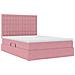 Letto con contenitore e LED Rosa 140 x 190 cm Velluto - Foto miniatura 6
