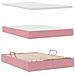 Letto con contenitore e LED Rosa 140 x 190 cm Velluto - Foto miniatura 9
