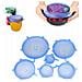 Set Di Coperchi Universali In Silicone - 6 Pezzi | Resistente A Temperature Estreme | Adatto Per Microonde E Congelatore - Foto miniatura 6