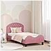 Struttura letto bambini con testata Rosa 80 x 160 cm Velluto - Foto miniatura 2
