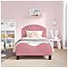 Struttura letto bambini con testata Rosa 80 x 160 cm Velluto - Foto miniatura 3