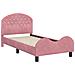 Struttura letto bambini con testata Rosa 80 x 160 cm Velluto - Foto miniatura 4