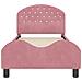 Struttura letto bambini con testata Rosa 80 x 160 cm Velluto - Foto miniatura 5