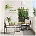 Set di Mobili con cuscino 3 pcs Nero e Bianco Crema Rattan - Foto miniatura 2