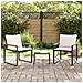 Set di Mobili con cuscino 3 pcs Nero e Bianco Crema Rattan - Foto miniatura 4