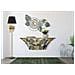 Console Sospesa Amaz In Ferro E Vetro Decorazione Tropicale 120 Cm - Foto miniatura 6