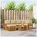 Set divani 7 pcs Naturale e Beige Legno di Acacia Massello - Foto miniatura 2