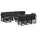 Set di divani da esterno 11 pcs Nero e Grigio scuro Poliestere - Foto miniatura 1