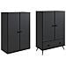 Set di armadi 2 pcs Nero Legno ingegnerizzato - Foto miniatura 3