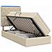 Letto con contenitore LED e materasso Crema 90 x 200 cm Tessuto - Foto miniatura 1