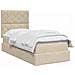 Letto con contenitore LED e materasso Crema 90 x 200 cm Tessuto - Foto miniatura 3