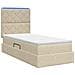 Letto con contenitore LED e materasso Crema 90 x 200 cm Tessuto - Foto miniatura 9