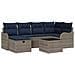 Set Divano da Giardino 7 pz Grigio e Blu Navy polyrattan - Foto miniatura 1