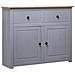 Credenza Grigia 93x40x80 cm in Legno Massello di Pino Panama - Foto miniatura 1