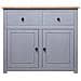 Credenza Grigia 93x40x80 cm in Legno Massello di Pino Panama - Foto miniatura 4
