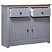 Credenza Grigia 93x40x80 cm in Legno Massello di Pino Panama - Foto miniatura 5